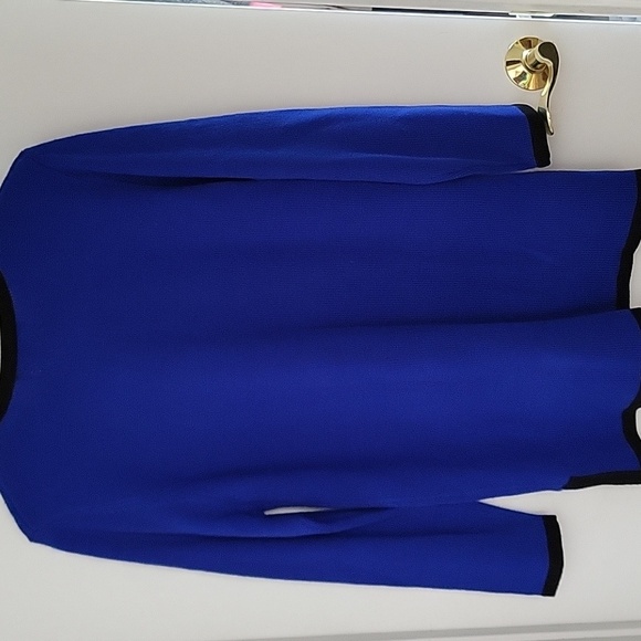 Vintage Bob Mackie Embroidered Blue Silver Dragon Knitted Cardigan - Picture 10 of 15